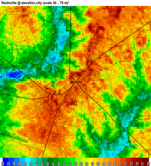 Reidsville elevation map