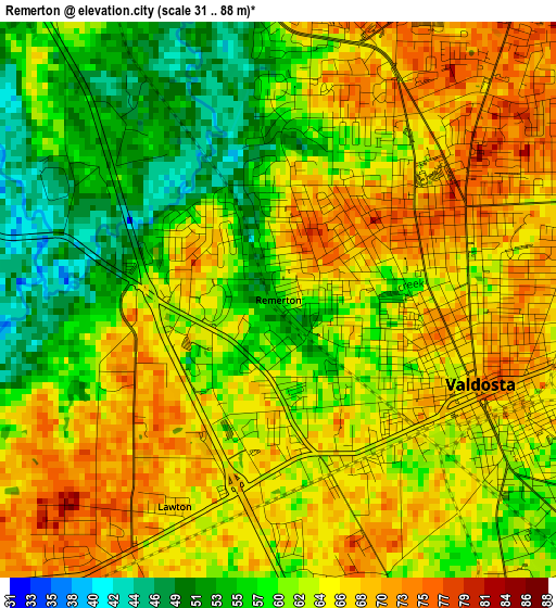 Remerton elevation map