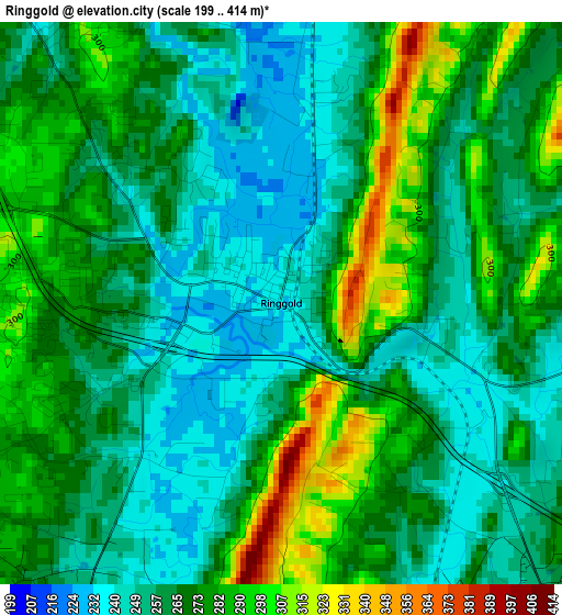 Ringgold elevation map