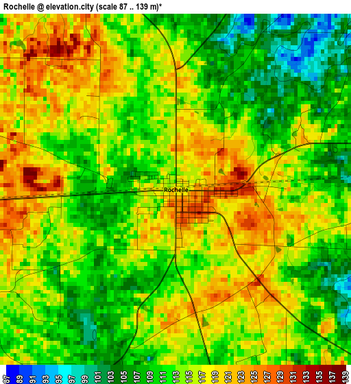 Rochelle elevation map