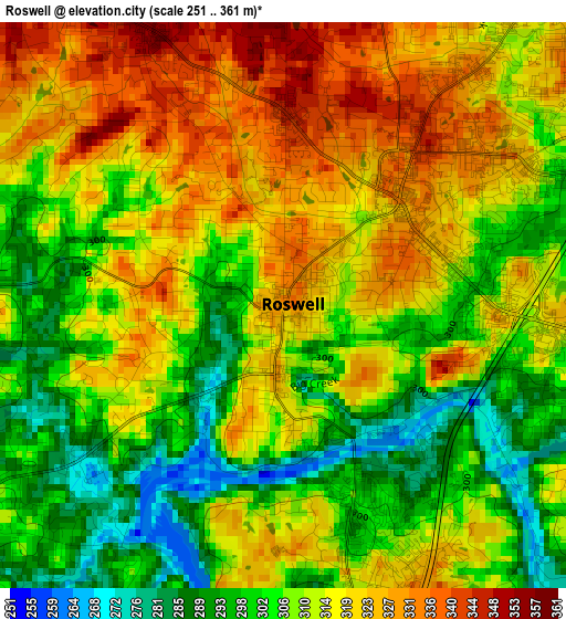 Roswell elevation map