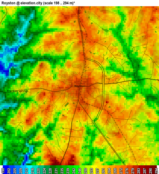 Royston elevation map