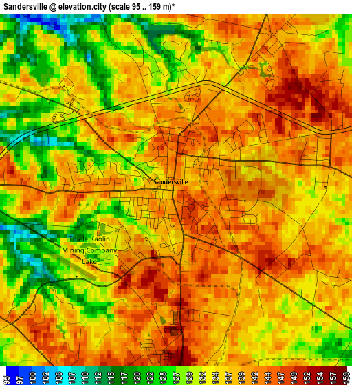 Sandersville elevation map