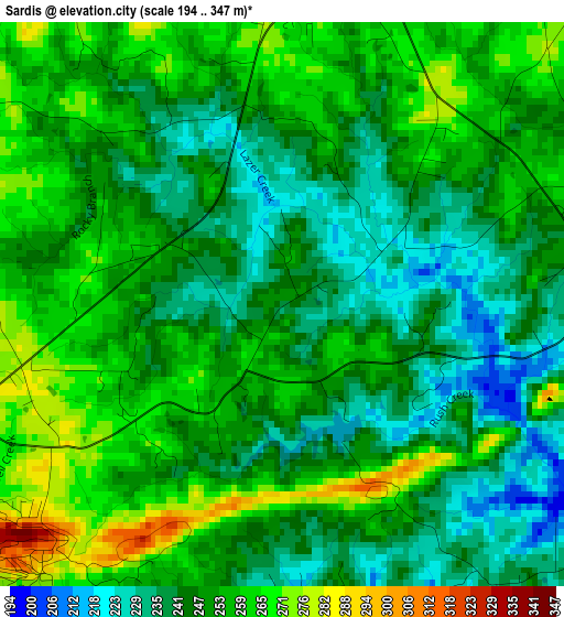 Sardis elevation map