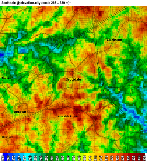 Scottdale elevation map