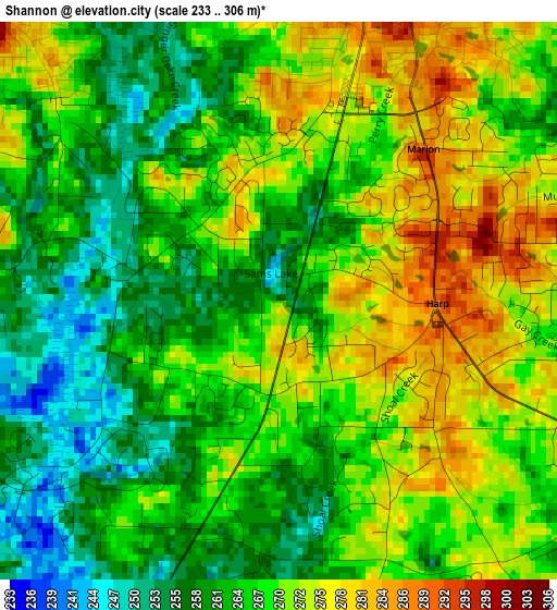 Shannon elevation map