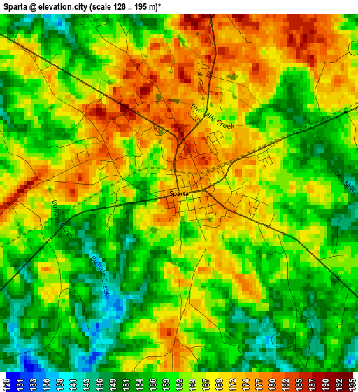 Sparta elevation map