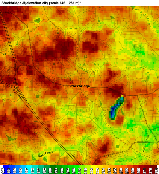 Stockbridge elevation map