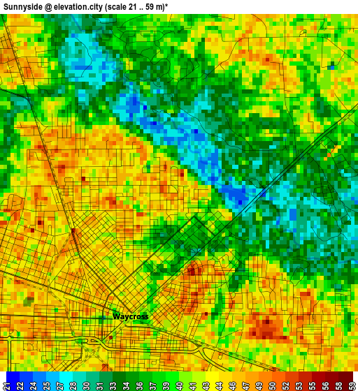 Sunnyside elevation map