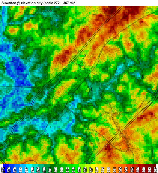 Suwanee elevation map