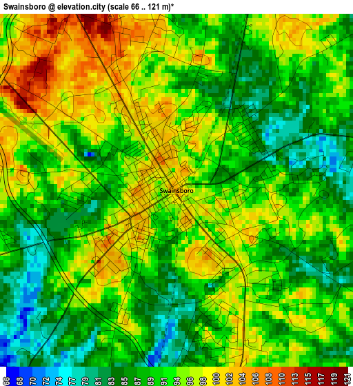 Swainsboro elevation map