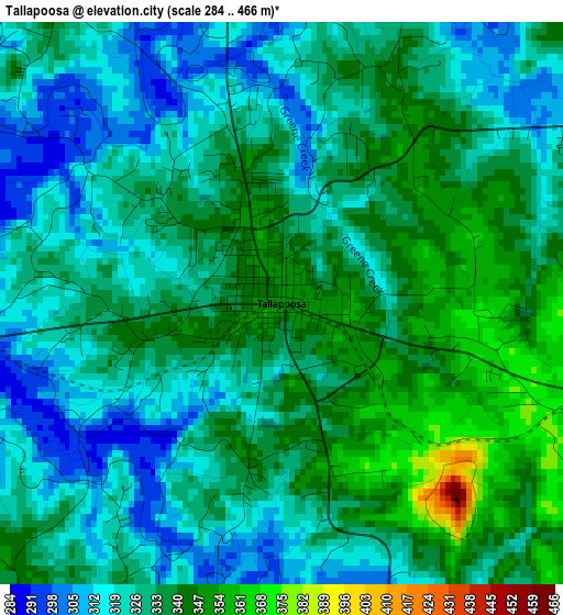 Tallapoosa elevation map