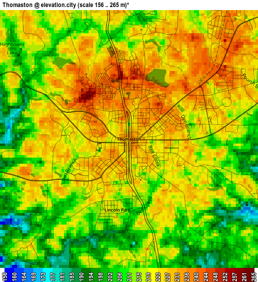 Thomaston elevation map