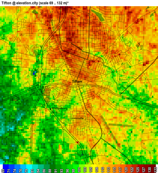 Tifton elevation map