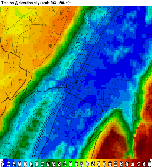 Trenton elevation map