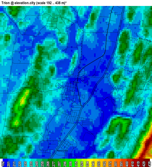 Trion elevation map