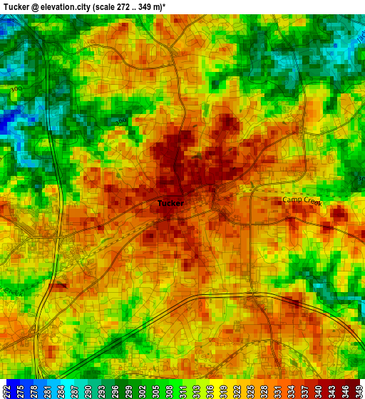 Tucker elevation map