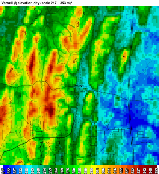 Varnell elevation map