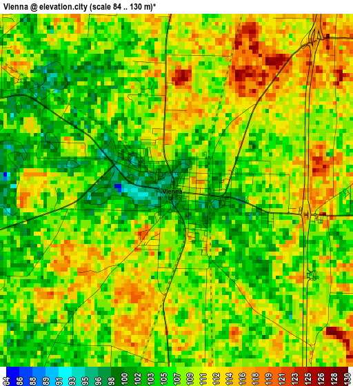 Vienna elevation map