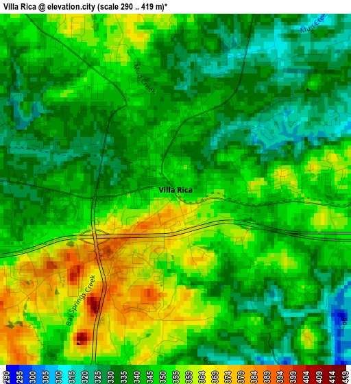 Villa Rica elevation map