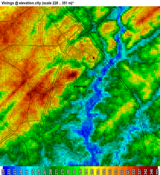 Vinings elevation map