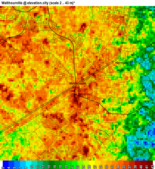 Walthourville elevation map