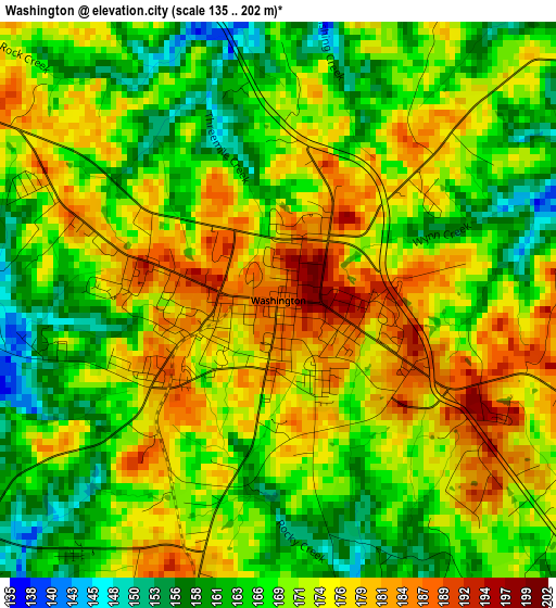 Washington elevation map