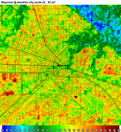 Waycross elevation map