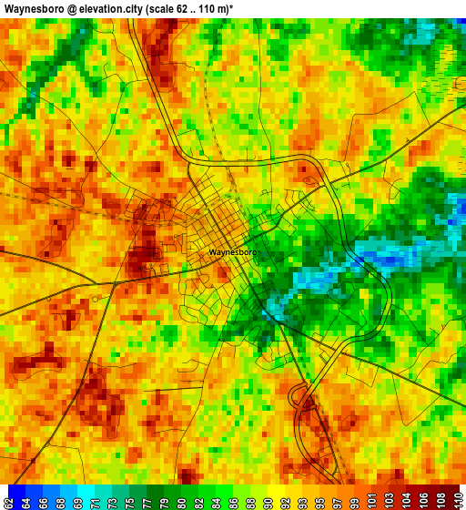 Waynesboro elevation map