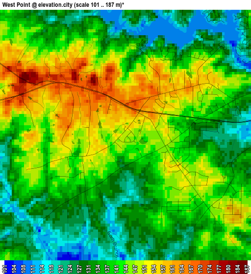 West Point elevation map