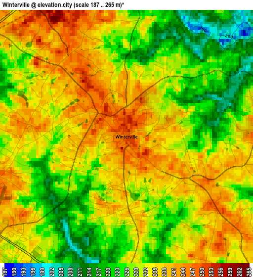 Winterville elevation map