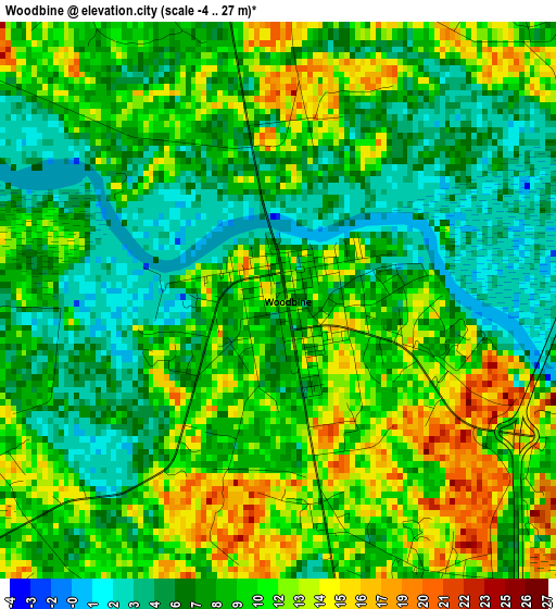 Woodbine elevation map