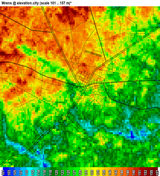 Wrens elevation map