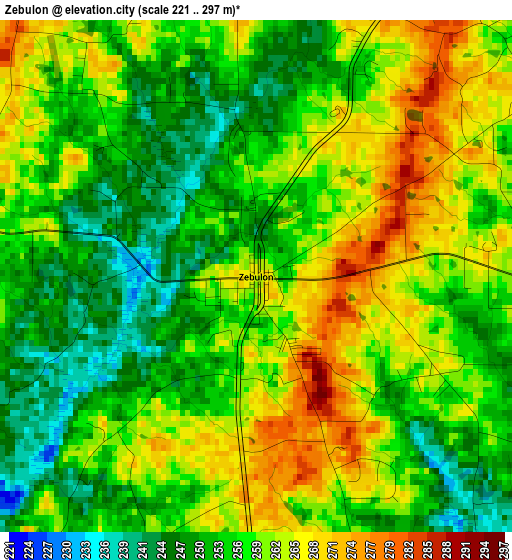 Zebulon elevation map