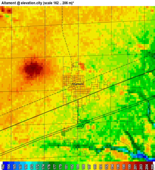 Altamont elevation map