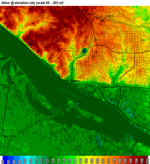 Alton elevation map