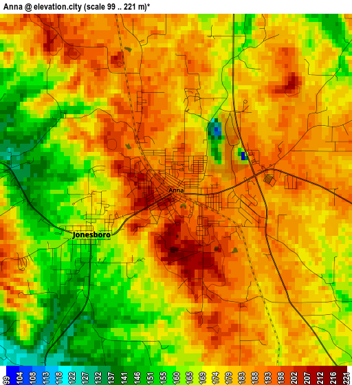 Anna elevation map