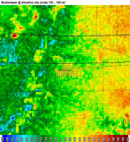Beckemeyer elevation map