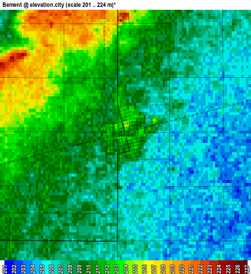 Bement elevation map