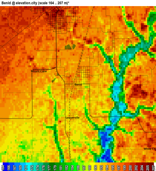 Benld elevation map