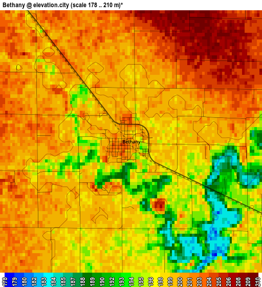 Bethany elevation map