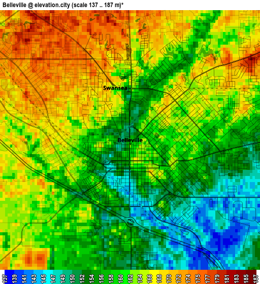 Belleville elevation map