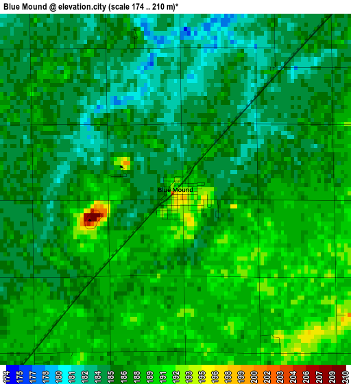 Blue Mound elevation map