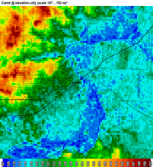 Carmi elevation map