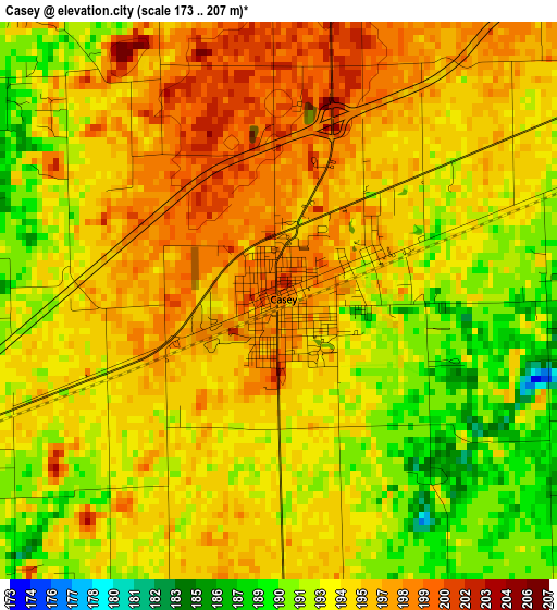 Casey elevation map