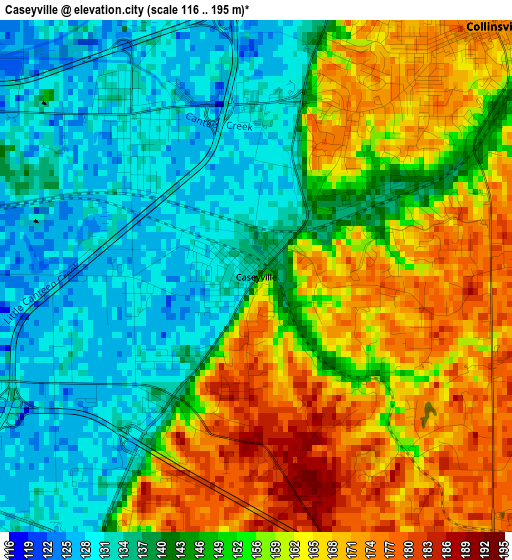 Caseyville elevation map