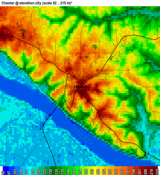 Chester elevation map