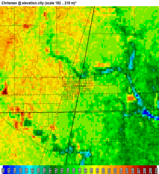 Chrisman elevation map