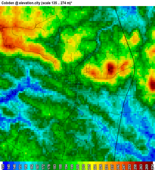 Cobden elevation map