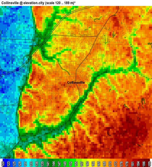 Collinsville elevation map